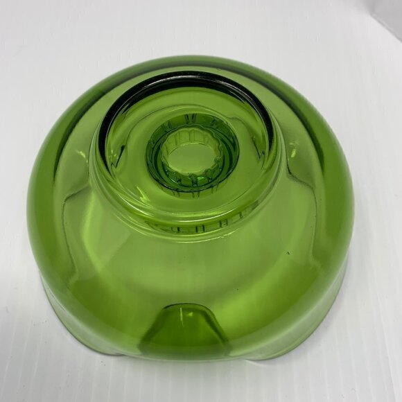 Taper Candle Holder Green Pinched Art Glass Vintage Mid Century Modern - Picture 7 of 8